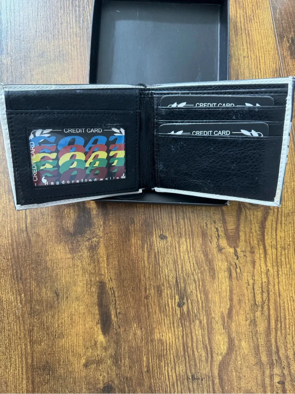 GOAT Vegan Leather Bifold Wallet Multicolor Graphic Double Sided NIB